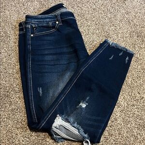 Kancan high rise button fly distressed jeans